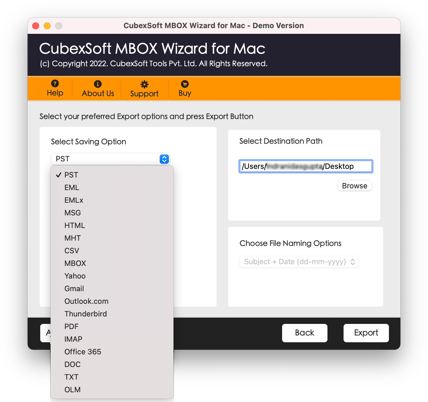 choose saving location