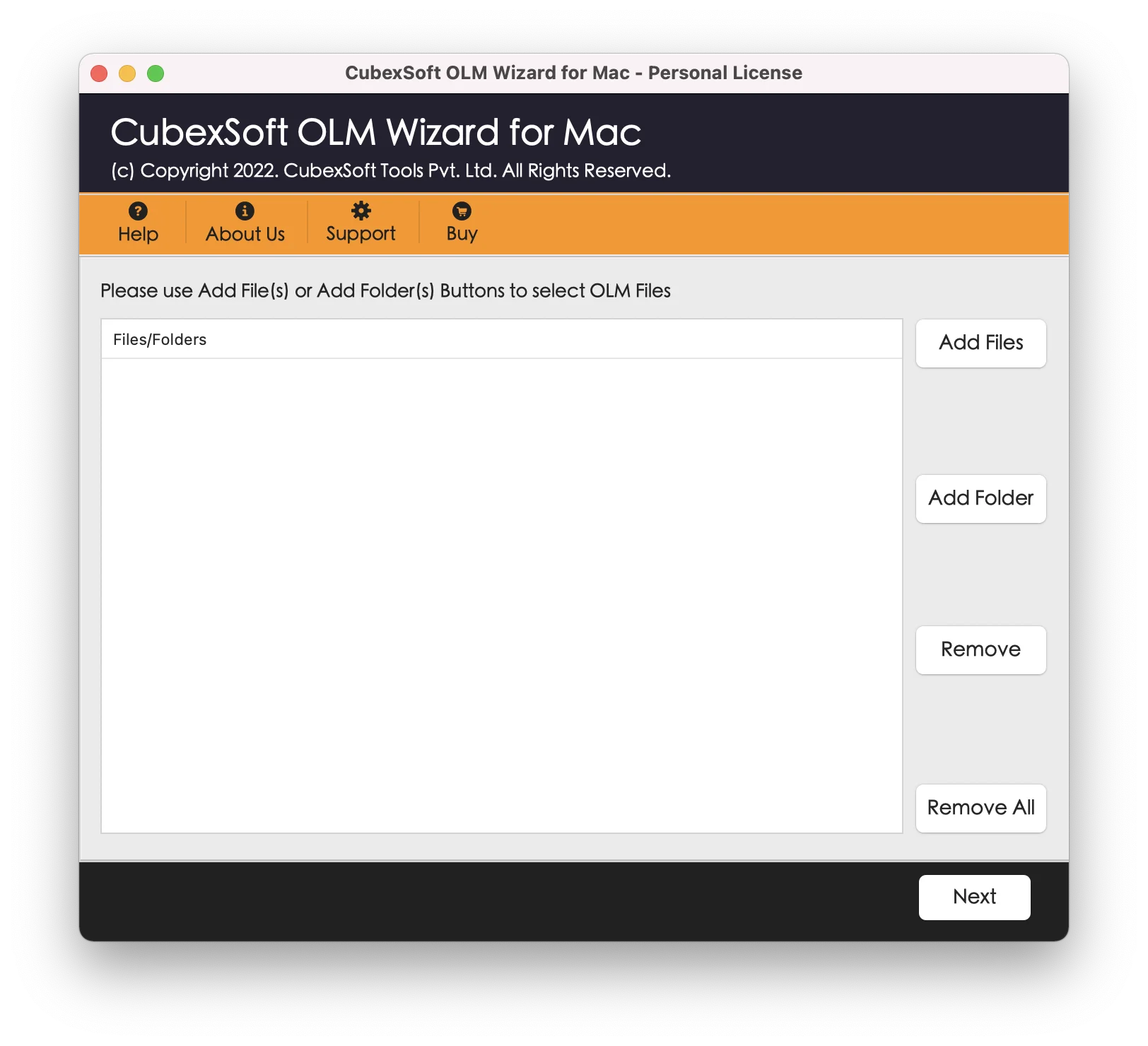 open the tool and upload OLM files/folder